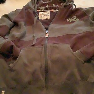 Ride Gray and Brown Hoodie